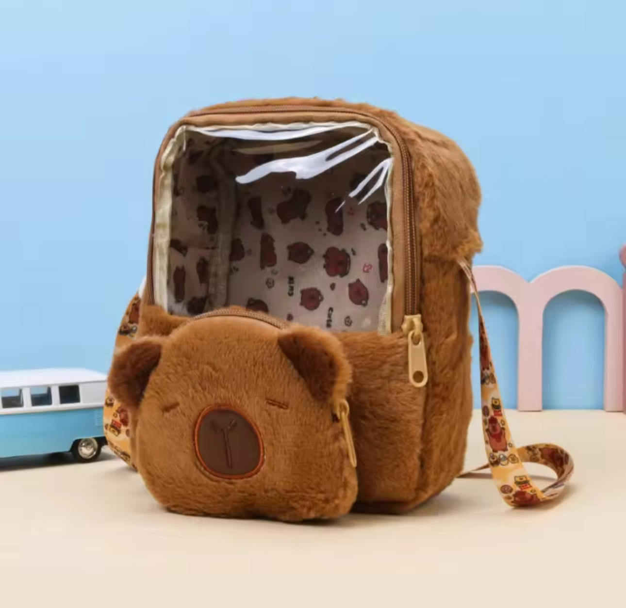 Miniatura 5 de COMBO MOCHILA + BOLSO CAPYBARA AFELPADO